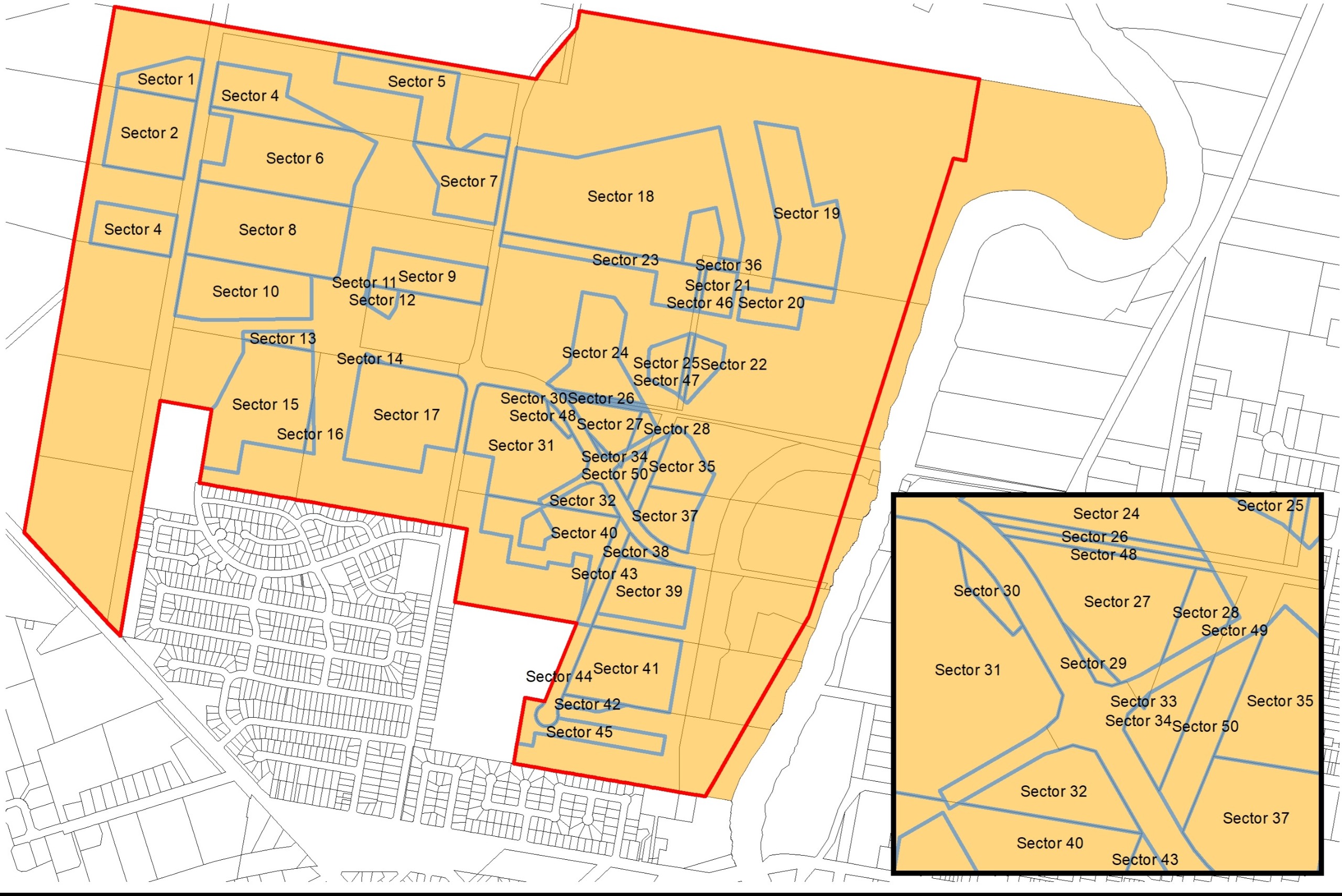 In image of a map for the Urban Release Area