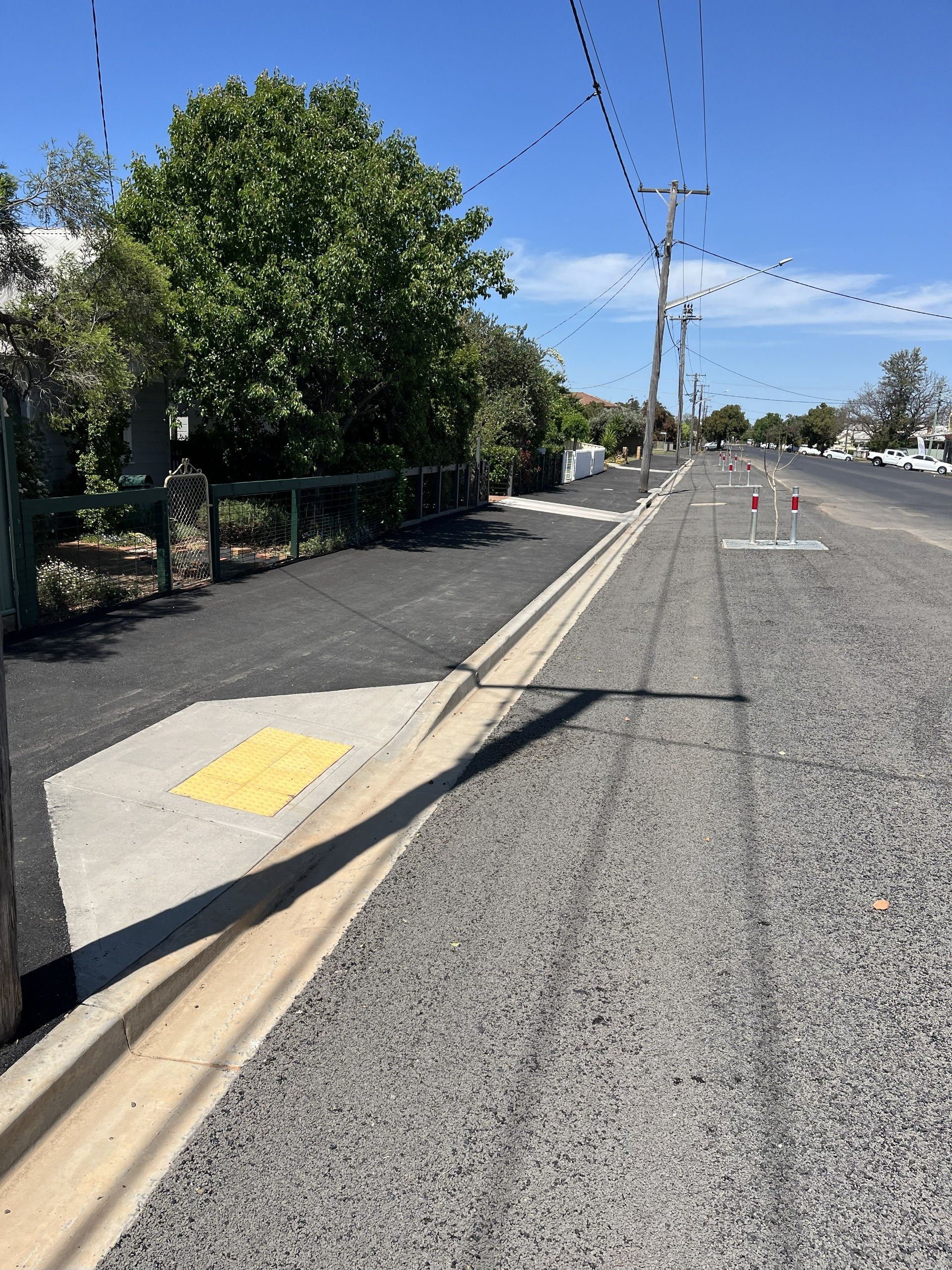An image of the road works completed at Brisbane Street.