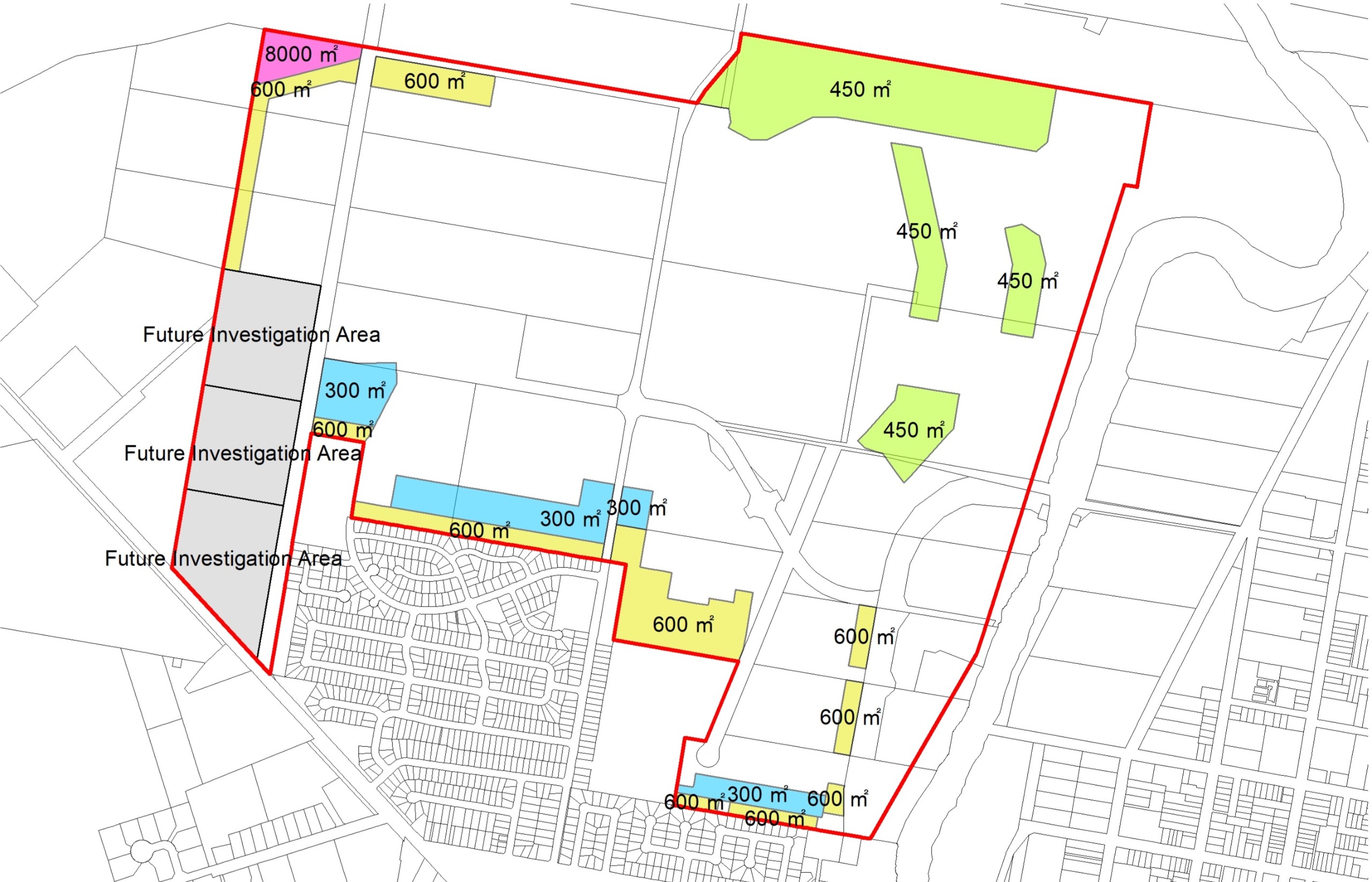 Proposed minimum lot size